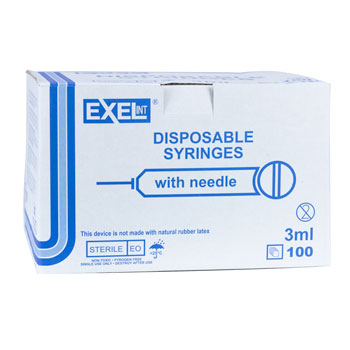 Exel 3cc, 5cc, 10cc Syringe With Needle Combos - Sterile